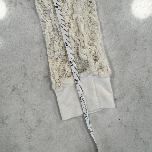 Wet Seal Cream Lace Button Cardigan Sheer Floral Long Sleeve Women’s Small Y2K - Picture 13 of 13